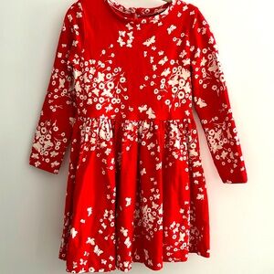 Mini Boden red long sleeve dress size 3-4